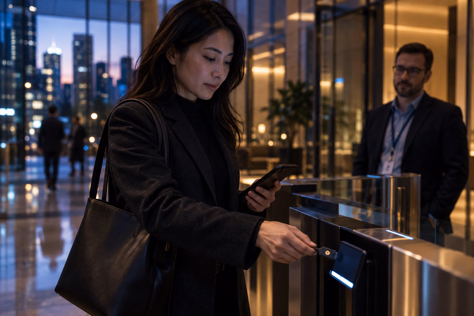 Employee using a passkey to sign in securely on a work laptop