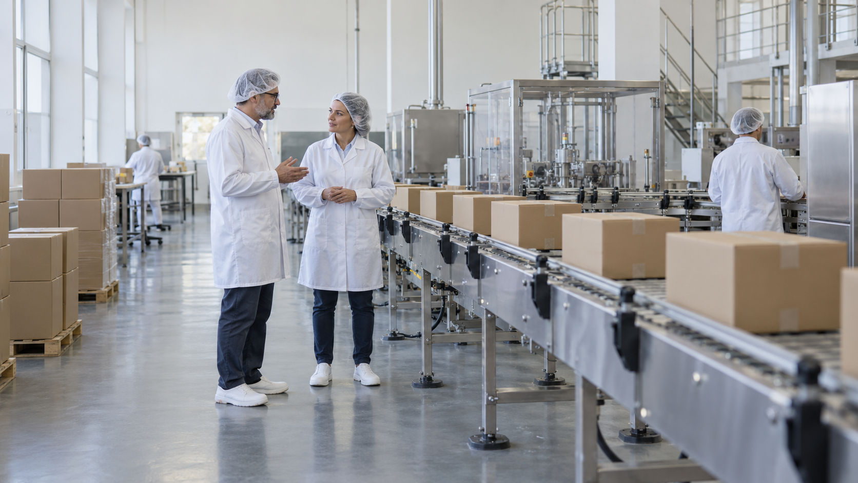 Managers coordinating processes in a production facility