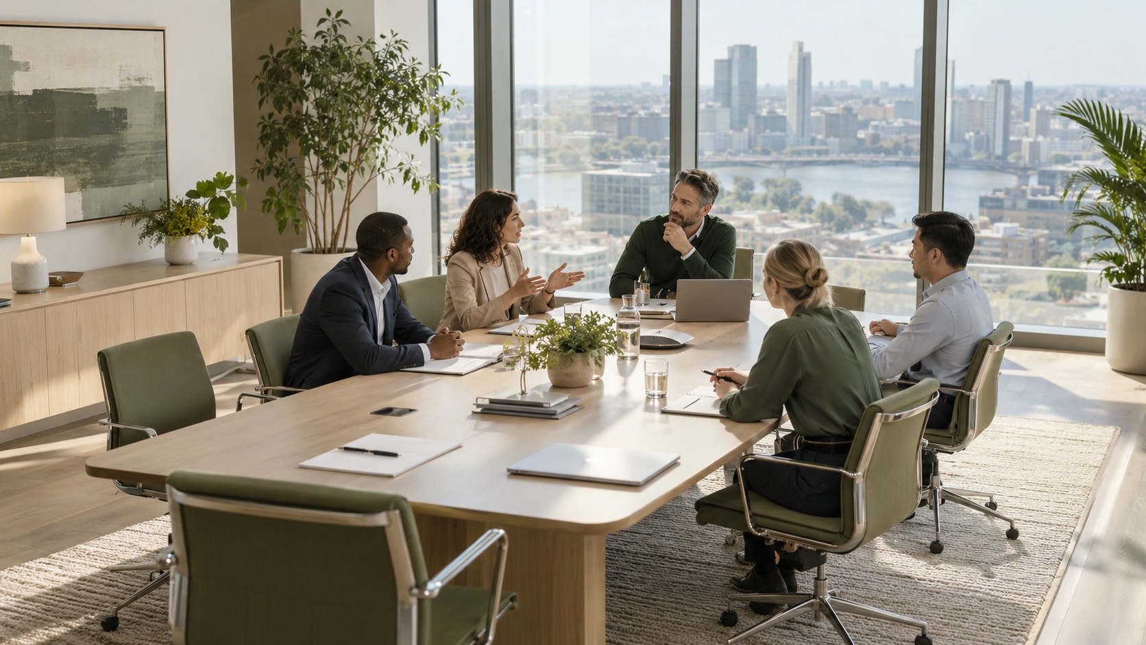 Business leaders discussing a company growth plan