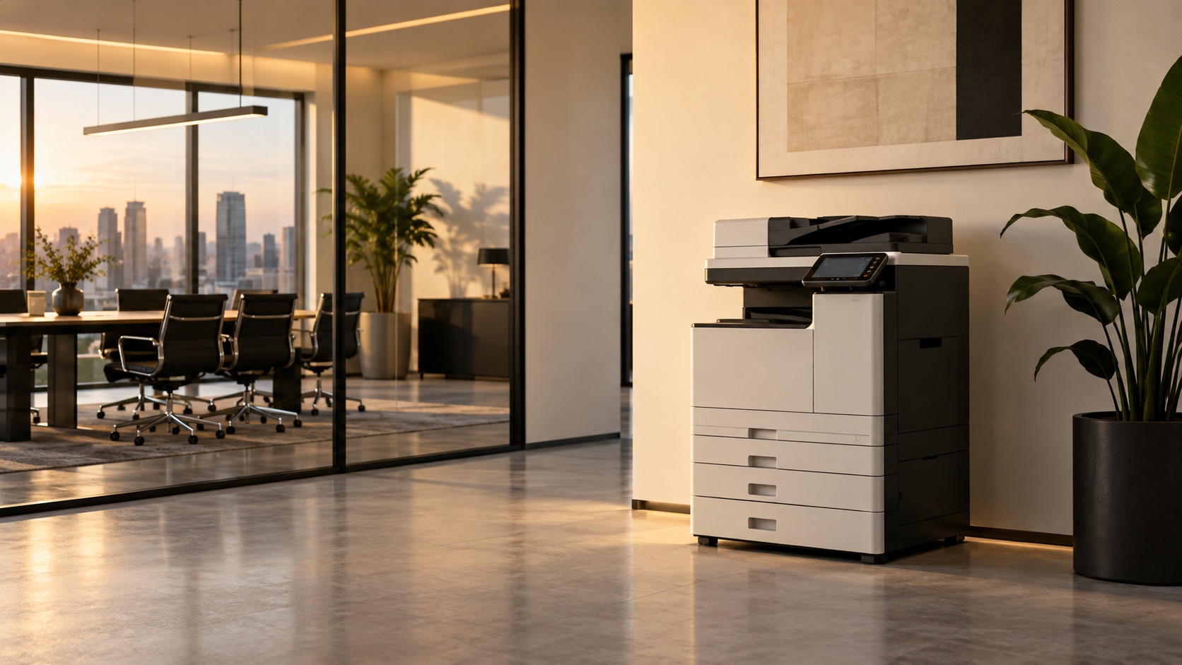 Multifunction printer in the office room