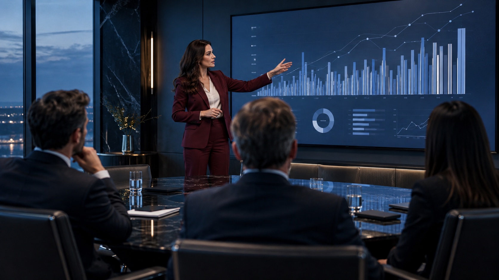 Analytical presentation in the meeting room