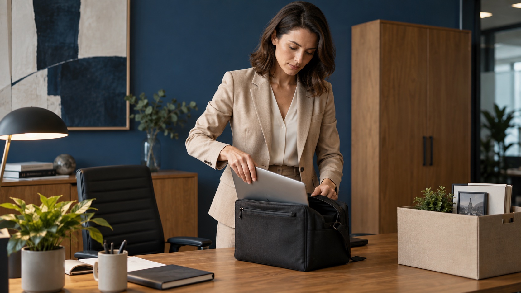 Handing over a company laptop when an employee leaves